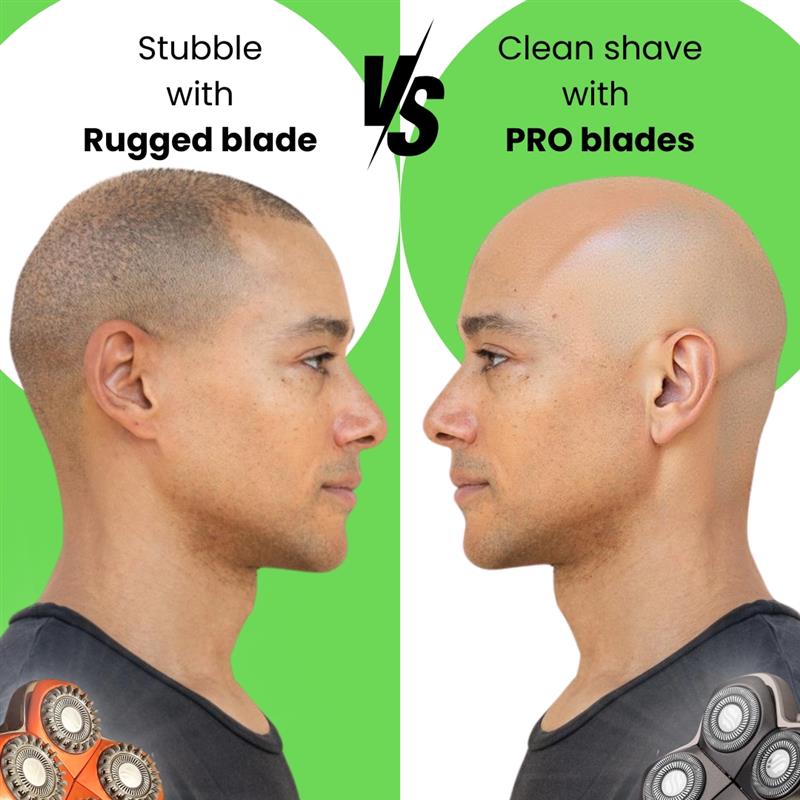 Lame de rechange Rugged™ 4 têtes | Pour Maintenir Chaume| Compatible avec tous les rasoirs Skull Shaver - Image 6